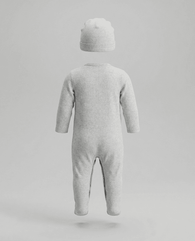 Printed Long Sleeves Sleepsuit with Hat thumbnail 2