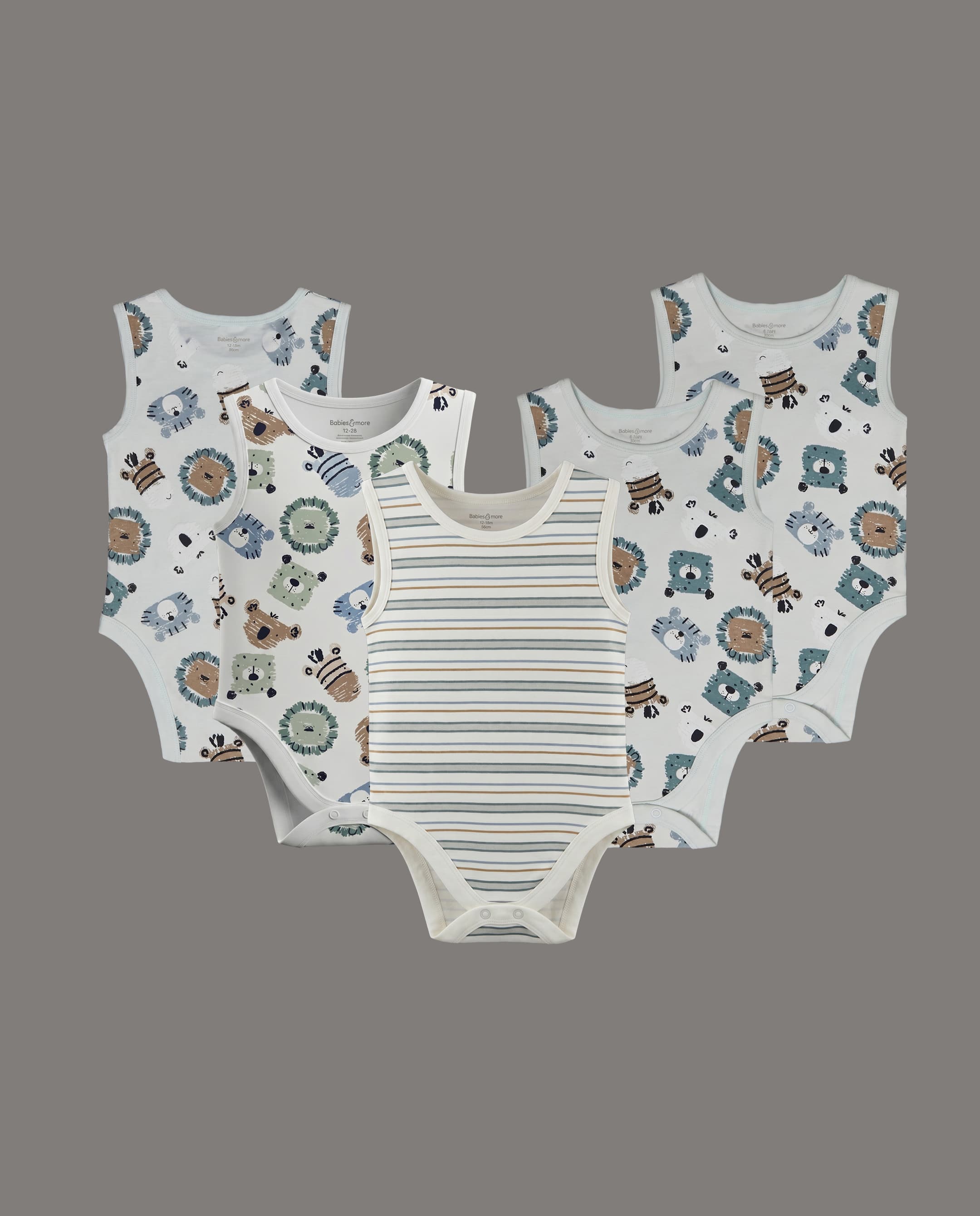 5 Pk Sleeveless Bodysuit