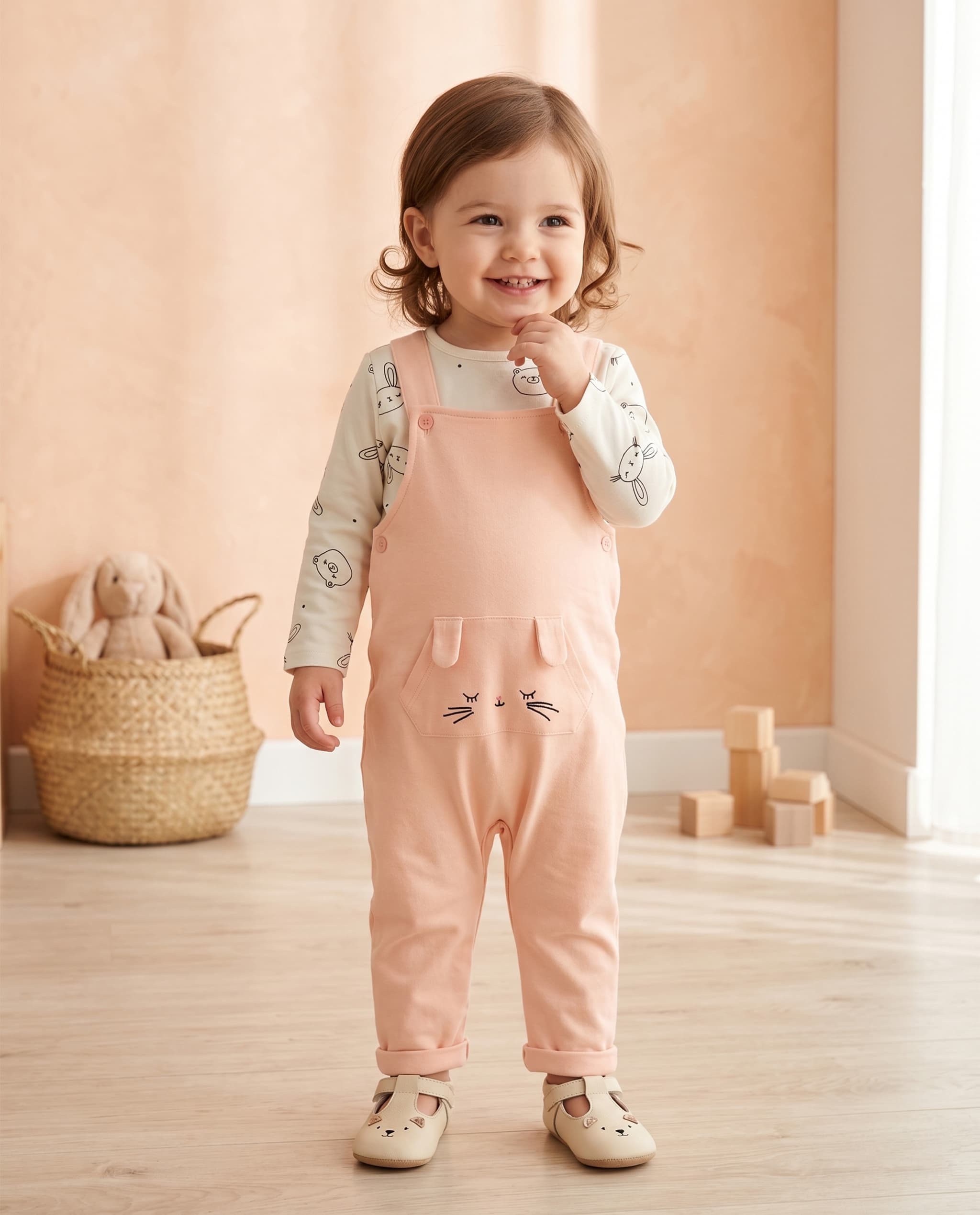 Long Sleeves Dungaree Set