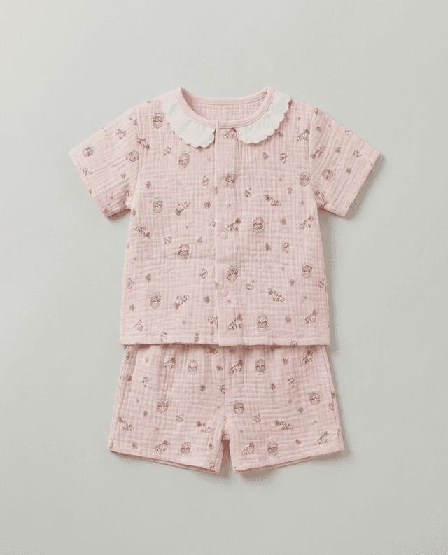 Babies and More Short Sleeves Short Set - Pink thumbnail 3
