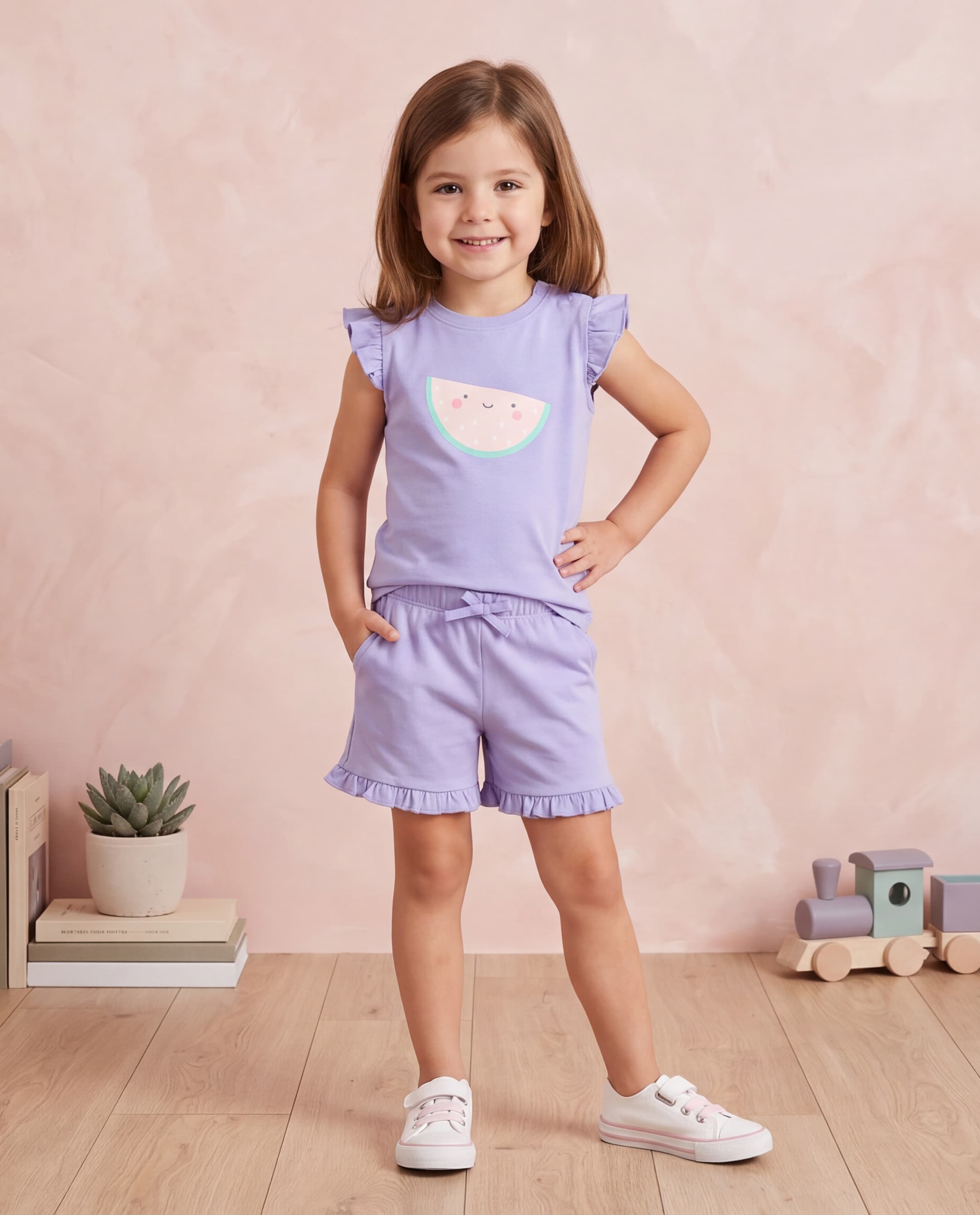 Frill Sleeves Short Set