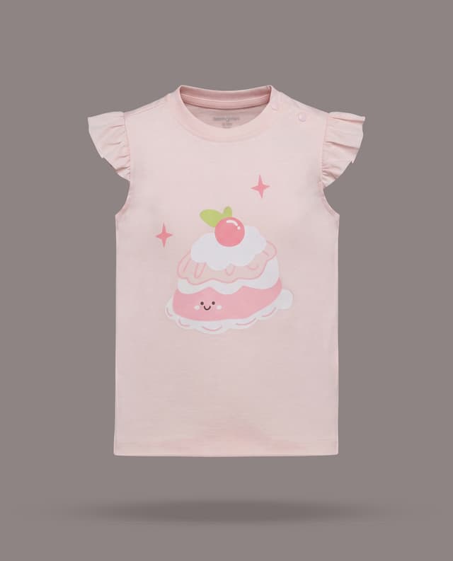 FOOD Print T-Shirt with Crew Neck and Short Sleeves thumbnail 3