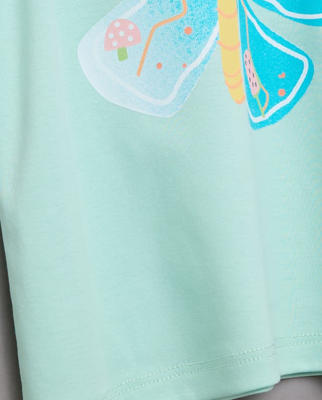 Butterfly Print T-Shirt with Crew Neck and Short Sleeves thumbnail 5