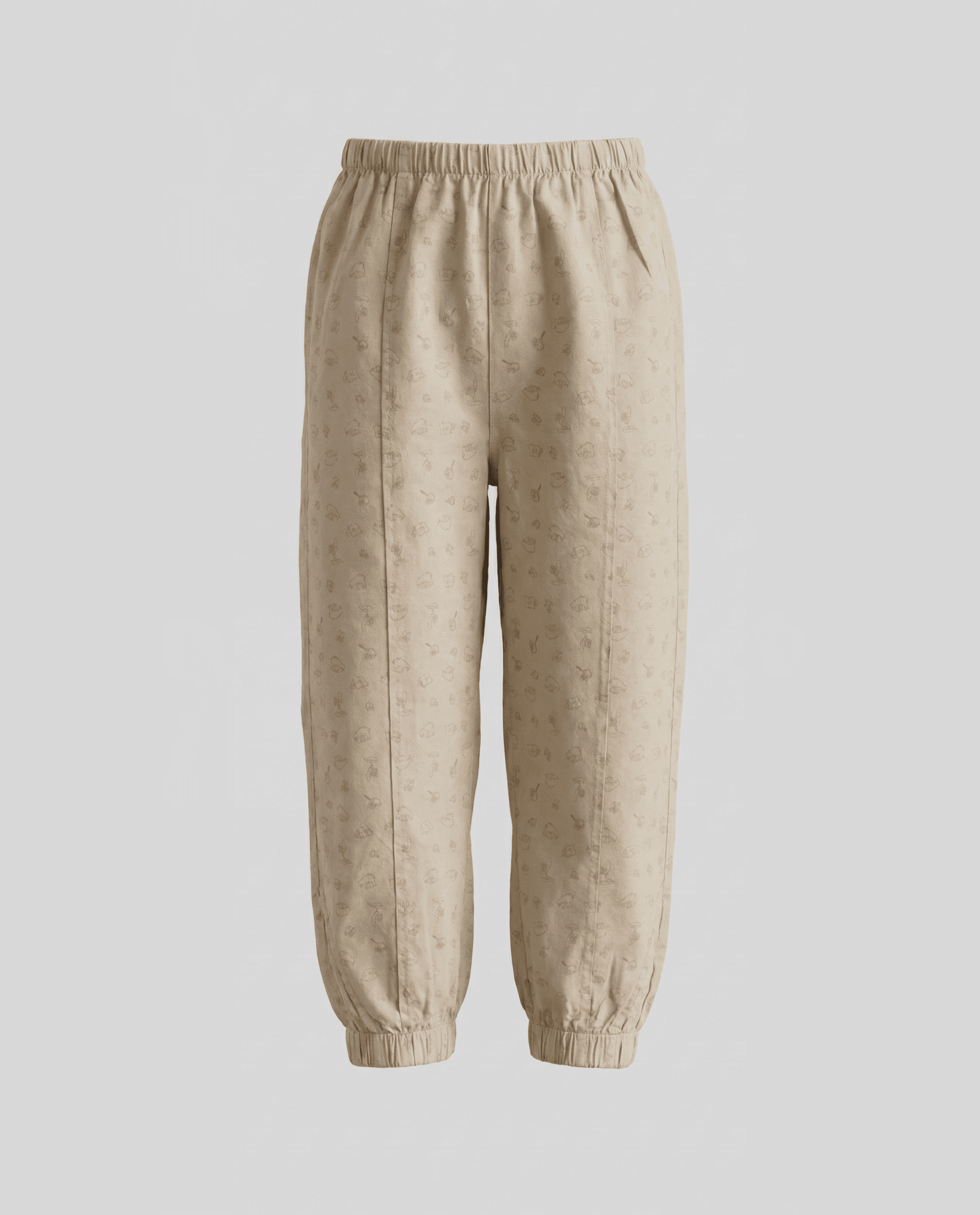 Printed Elastic Waist Jogger Pants