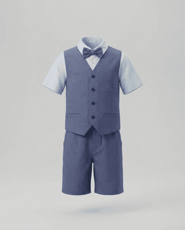 Solid Short Sleeves Collared Vest Co-Ord Set thumbnail 1
