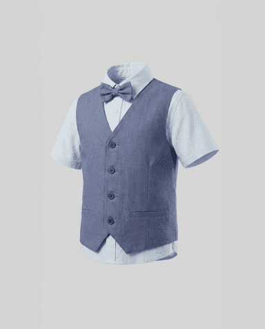Solid Short Sleeves Collared Vest Co-Ord Set thumbnail 5