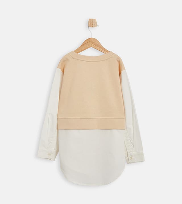 Bow 100% Cotton Top with Crew Neck and Long Sleeves thumbnail 2