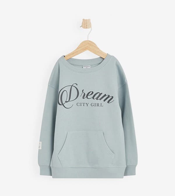 Casual 100% Cotton Printed Crew Neck Sweatshirt