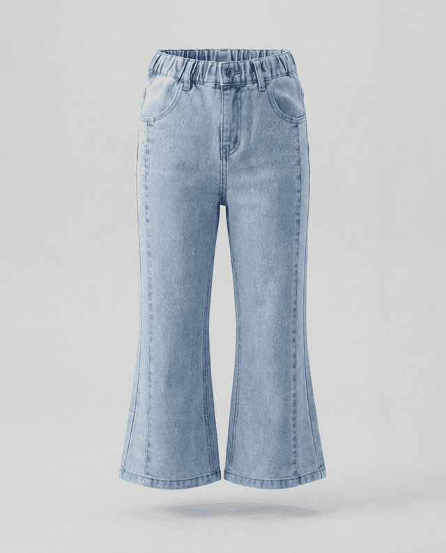 Washed Elastic Waist Flared Jeans thumbnail 5