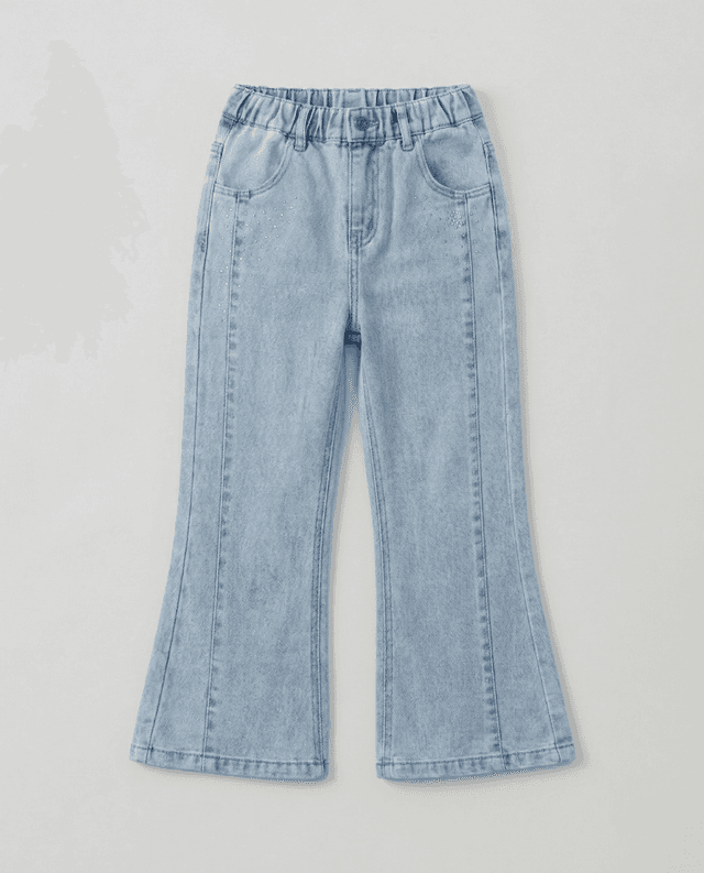 Washed Elastic Waist Flared Jeans thumbnail 3