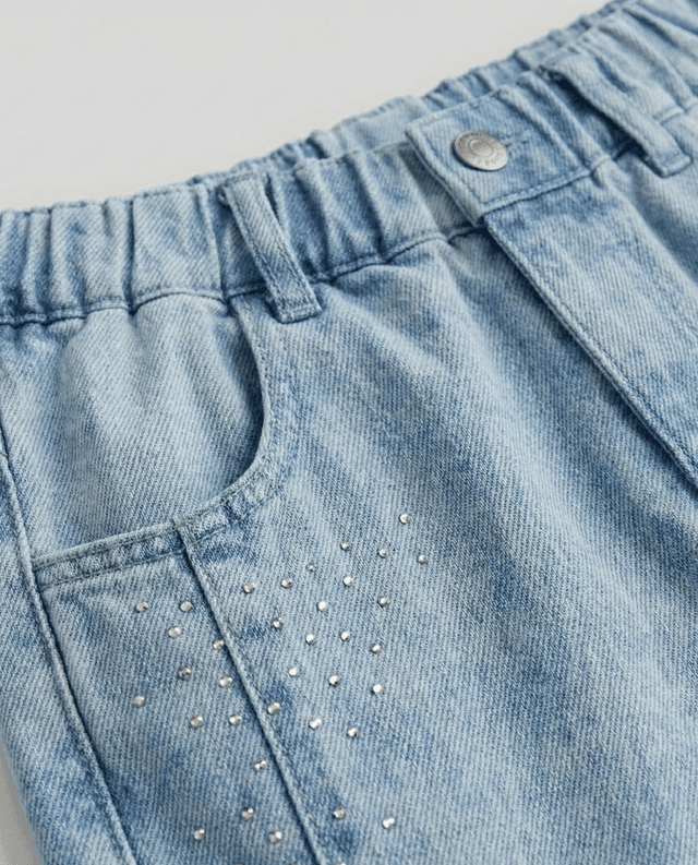 Washed Elastic Waist Flared Jeans thumbnail 4