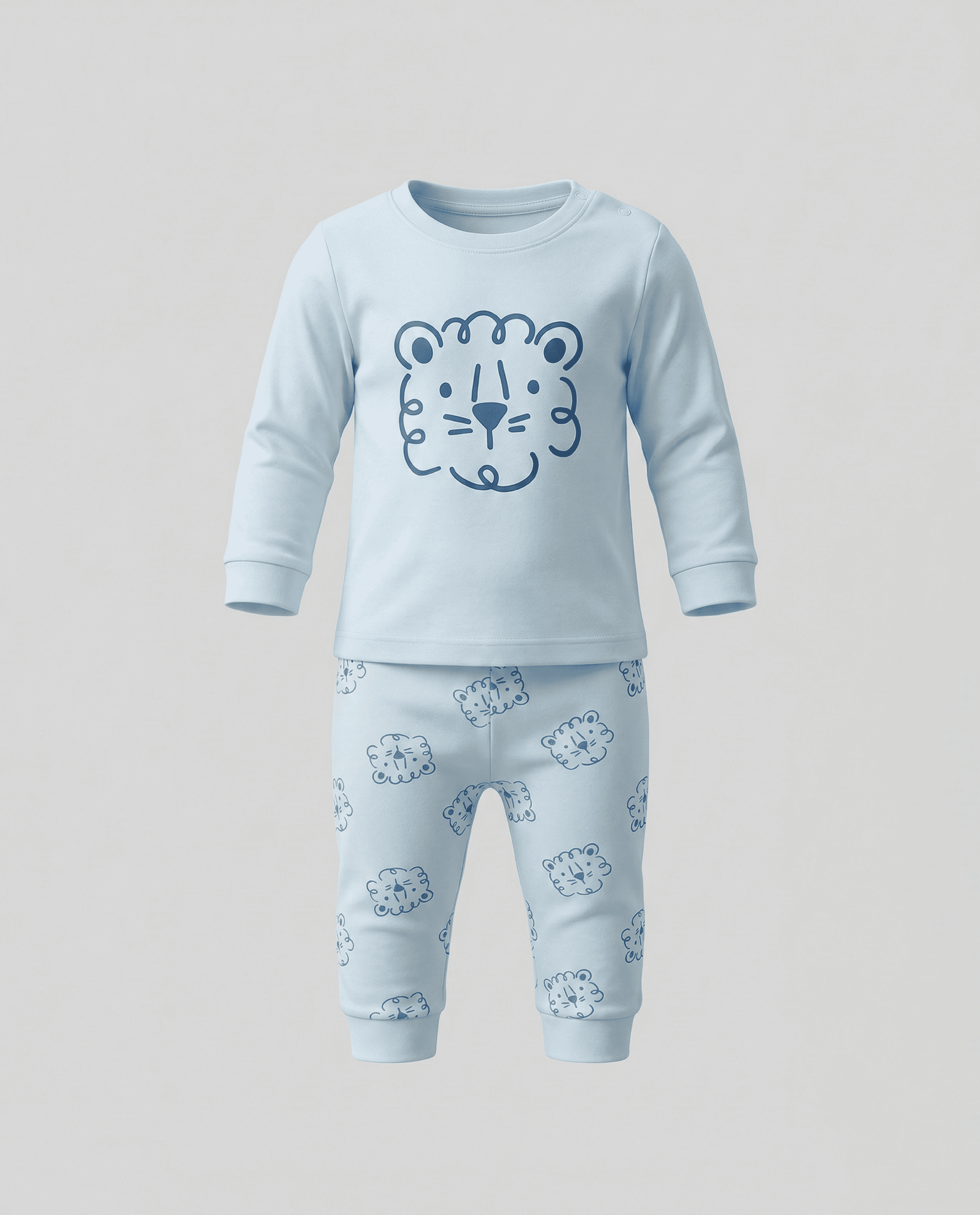 Printed Crew Neck Pyjama Set