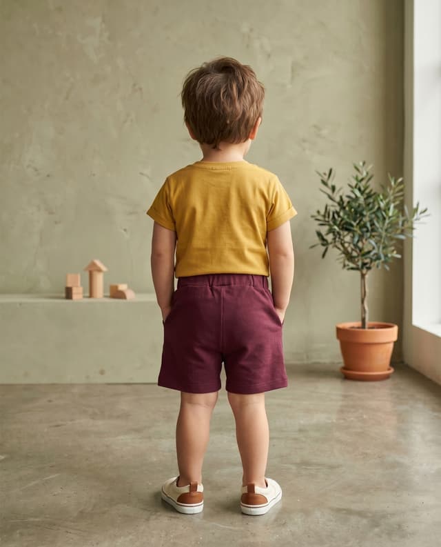 Solid Regular Fit Shorts with Elastic Waist thumbnail 2