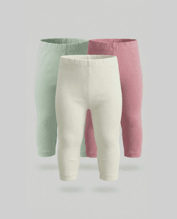 Pack of 3 Solid Elastic Waist Leggings