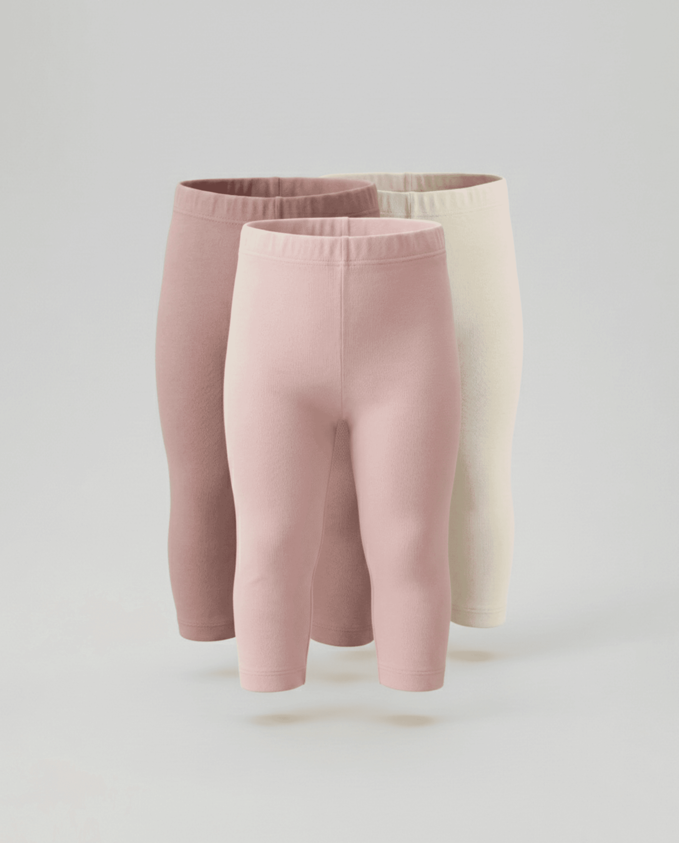 Pack of 3 Solid Elastic Waist Leggings