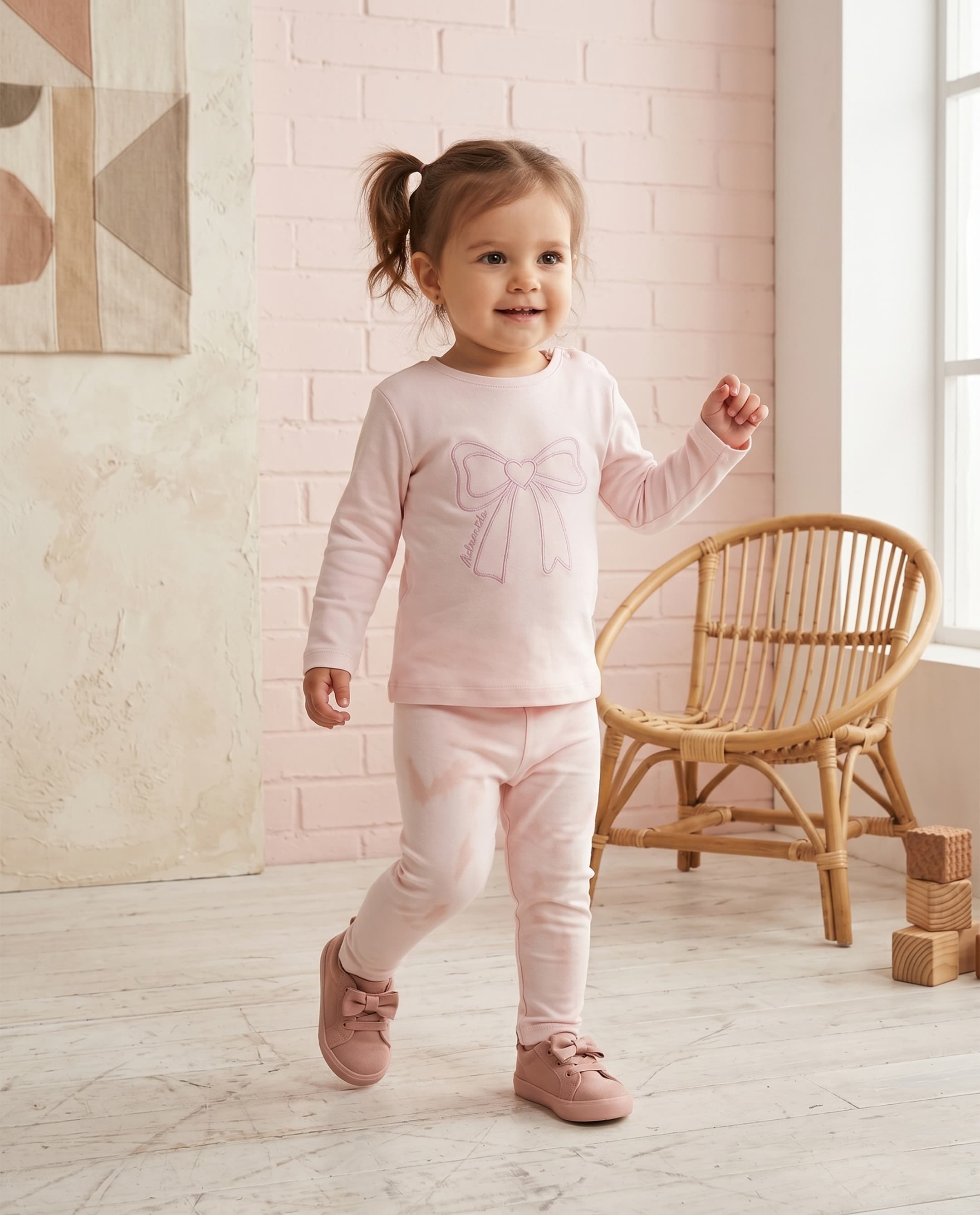 Long Sleeves Applique Pyjama Set