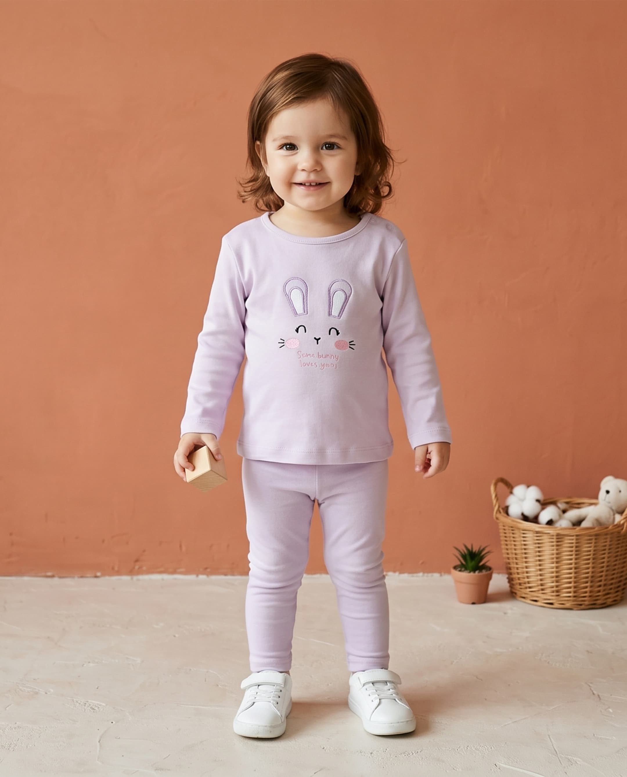 Long Sleeves Applique Pyjama Set