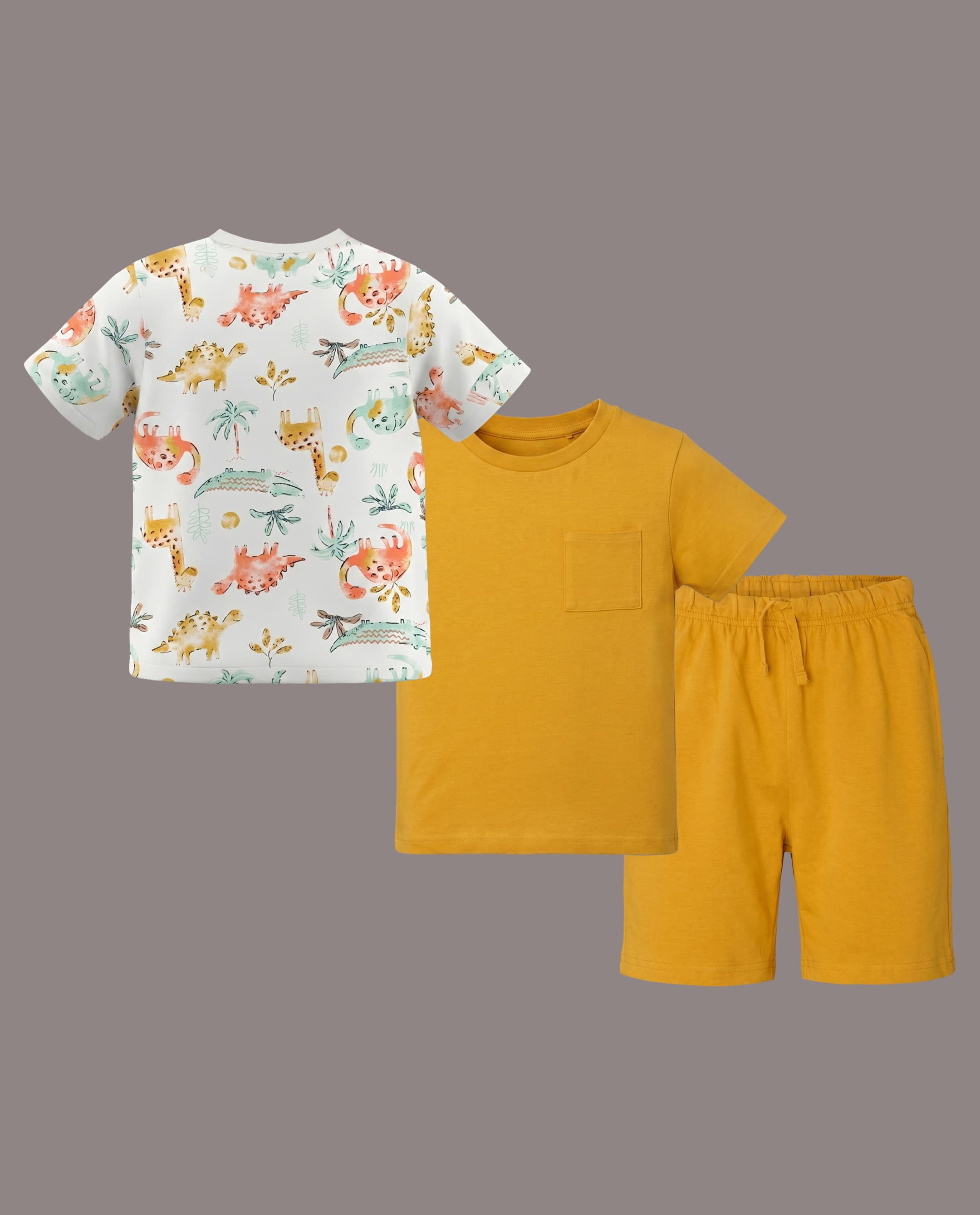 3 - Pcs Set (2 Pk T-Shirt 1 Pc Short)