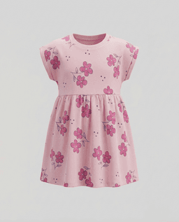 Printed Short Sleeves Midi Dress