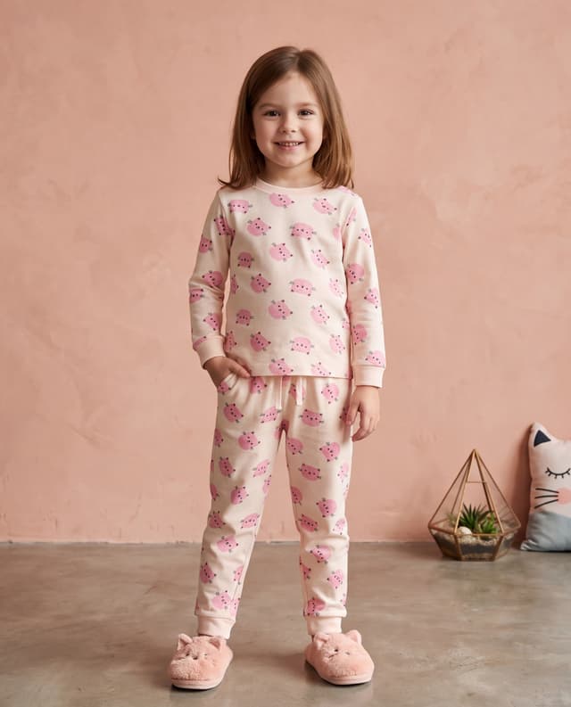 CAT Print Long Sleeves Pyjama Set thumbnail 1