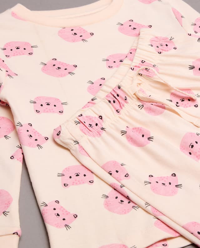 CAT Print Long Sleeves Pyjama Set thumbnail 5