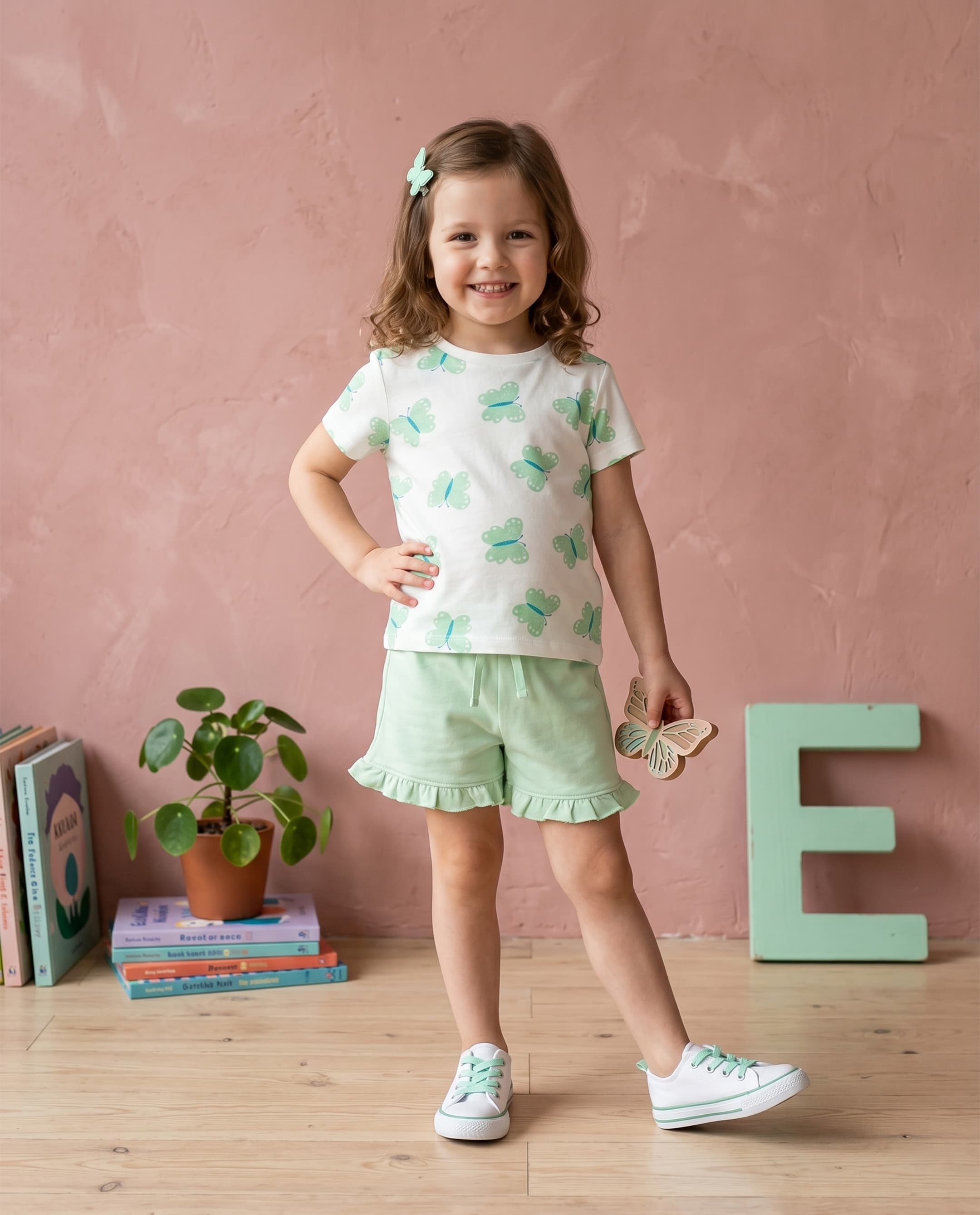 3 - Pcs Set (2 Pk T-Shirt 1 Pc Short)