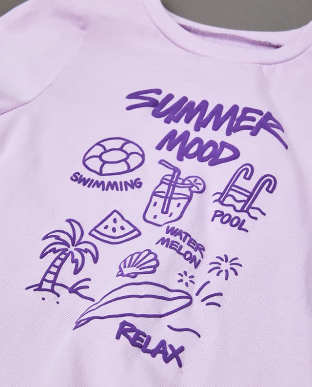 Printed T-Shirt with Crew Neck and Short Sleeves thumbnail 5