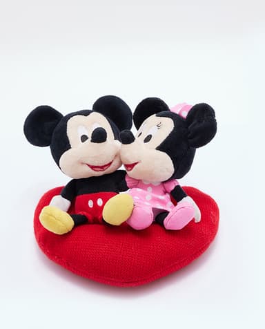 Disney Plush Mickey&Minnie Heart Cushion - Multicolor thumbnail 1