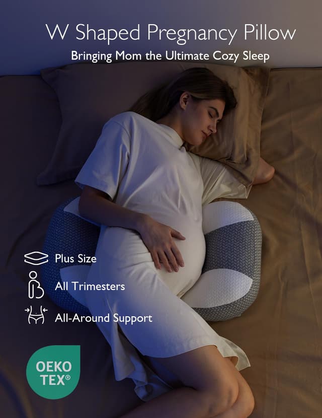 Momcozy - Plus W-Shaped Pregnancy Pillow for Sleeping thumbnail 3