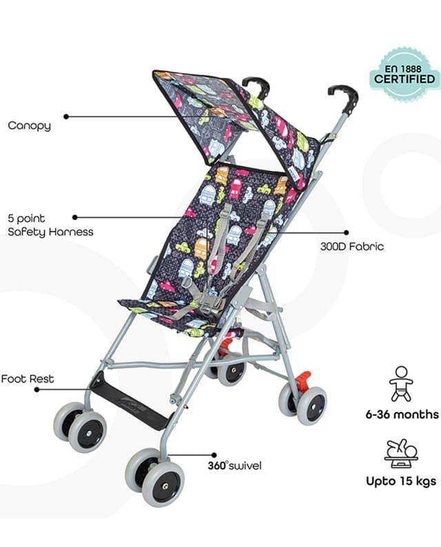 Moon 5 Point Harness Jet Buggy With Canopy 6 Months Above Car - Multicolor thumbnail 2