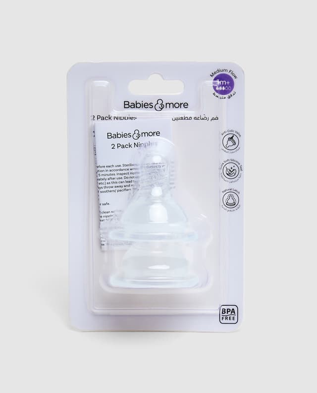 2 PACK REGULAR NECK NIPPLE MEDIUM FLOW thumbnail 1