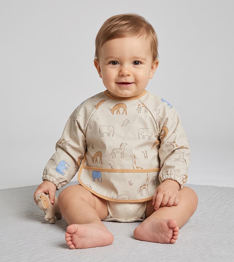 Baby Bib With Long Sleeves