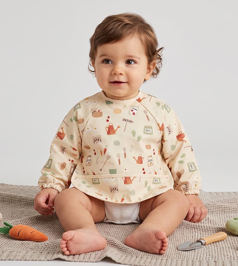 Baby Bib With Long Sleeves