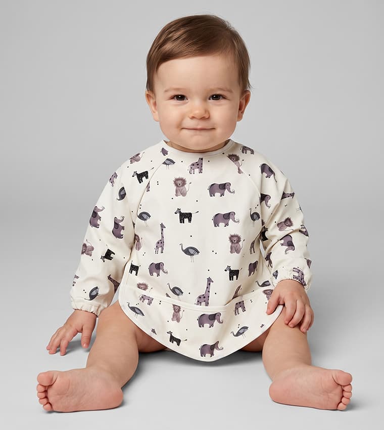 Baby Bib With Long Sleeves