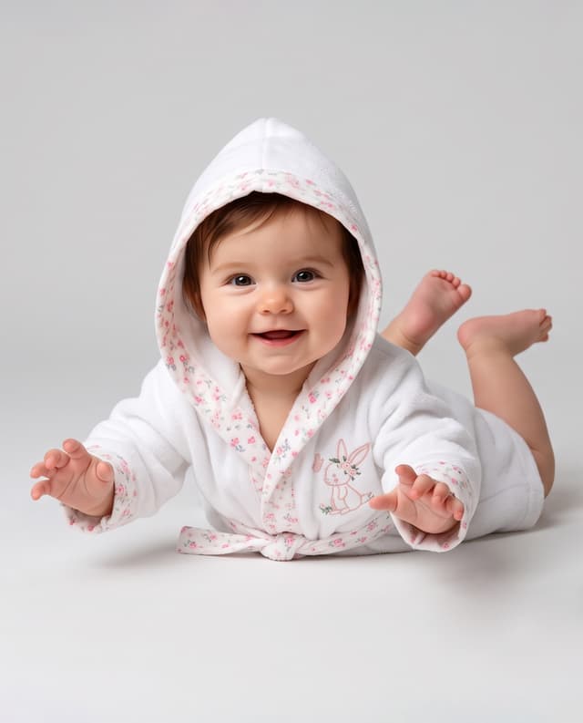 Hooded Robe-Delicate Pink thumbnail 1