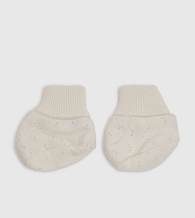 Casual Pointelle Knit Baby Booties