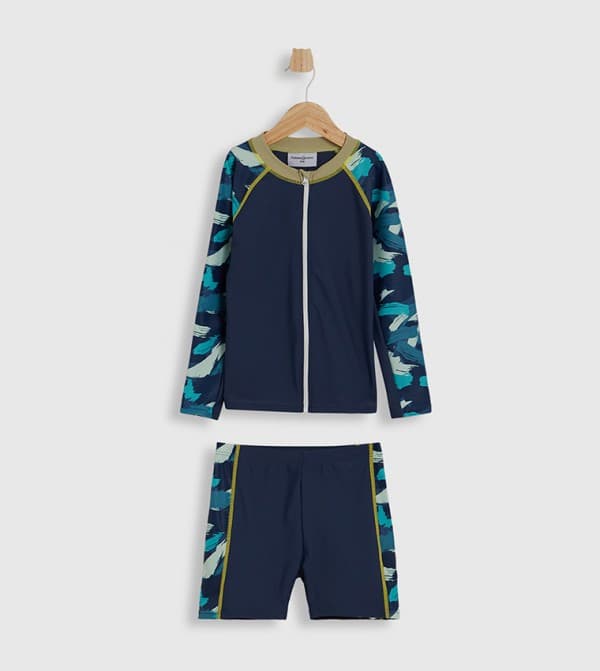 Babies & more Boys Long Sleeve Rash Vest & Swim Shorts Set