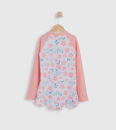 Floral Raglan Sleeves Legged Swimsuit thumbnail 2