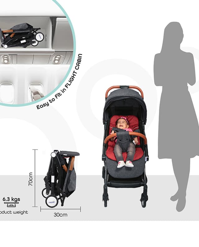 Moon Ritzi - Cabin Stroller - Black/Red thumbnail 5