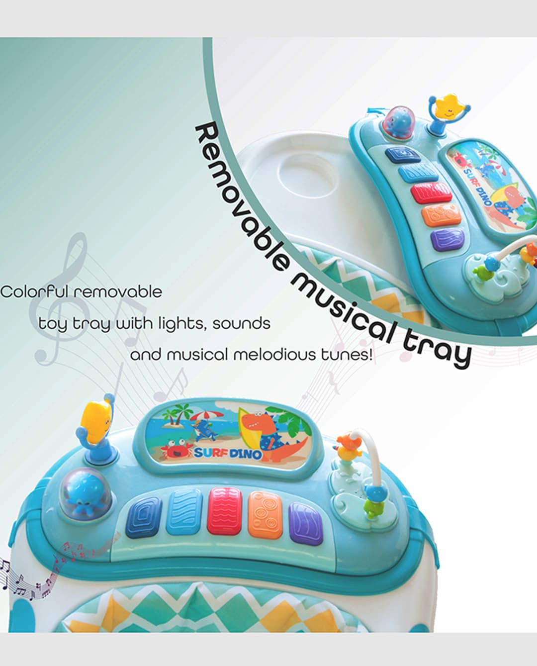 Moon Muv - Walker - Blue Dino - Multicolor