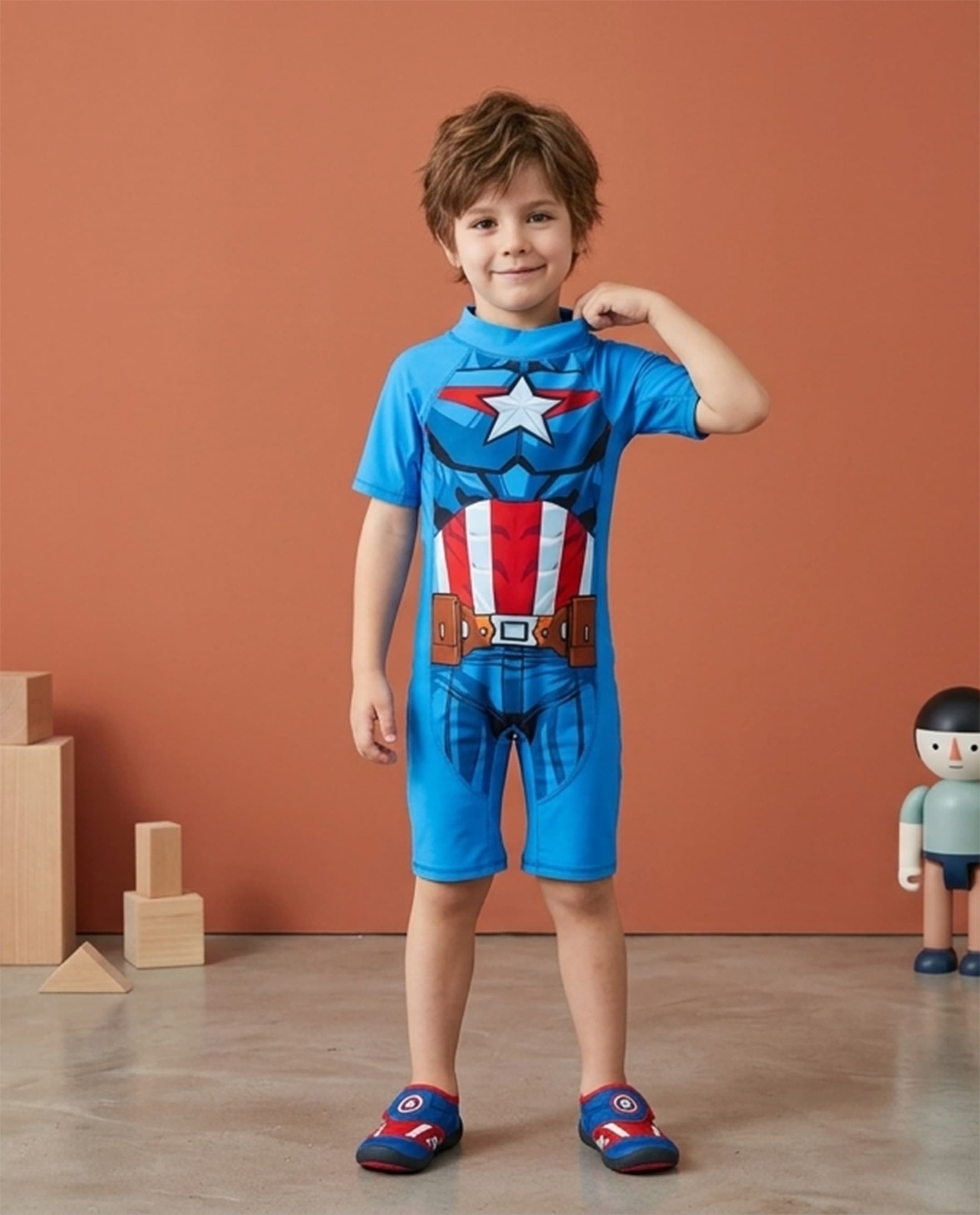 Captain America Short Sleeve Swimsuit