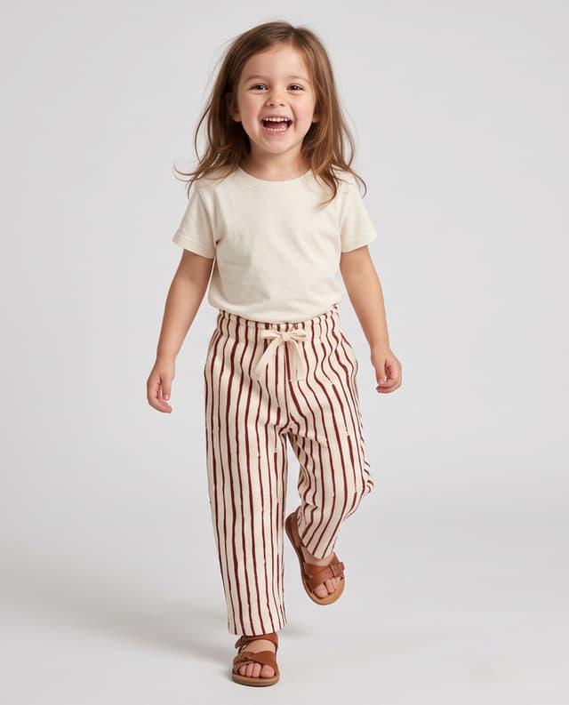 Striped Drawstring Waist Trousers thumbnail 1