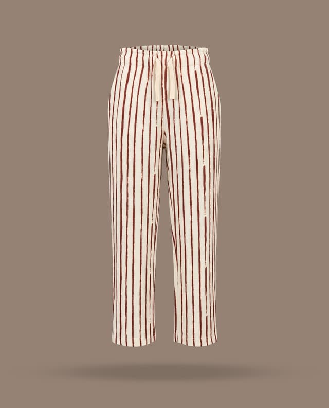 Striped Drawstring Waist Trousers thumbnail 3