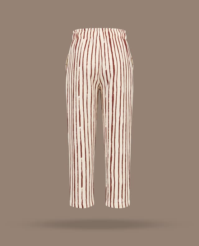Striped Drawstring Waist Trousers thumbnail 4