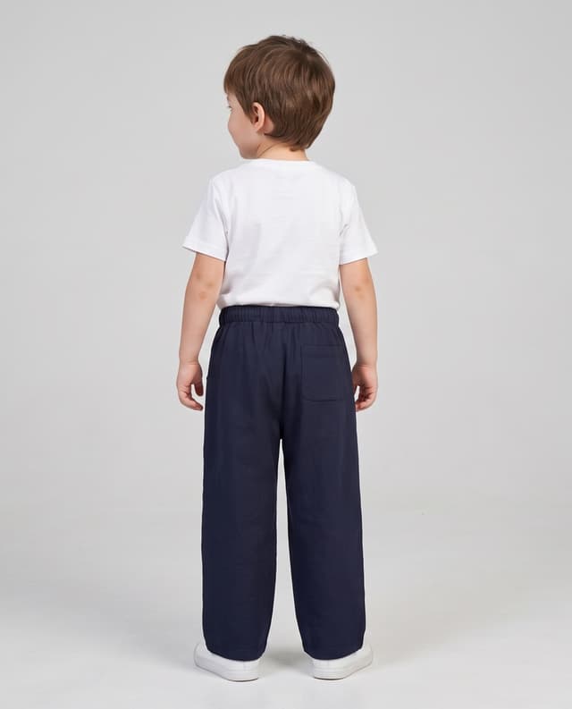 Solid Drawstring Straight Fit Trousers thumbnail 2