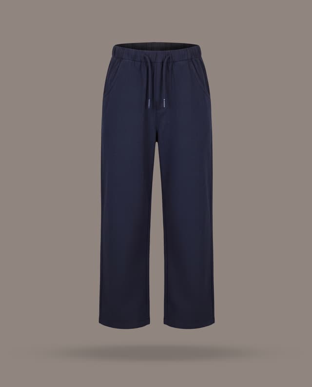 Solid Drawstring Straight Fit Trousers thumbnail 3