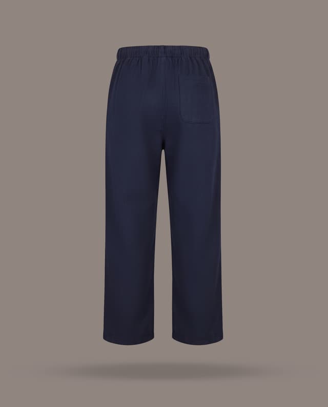 Solid Drawstring Straight Fit Trousers thumbnail 4