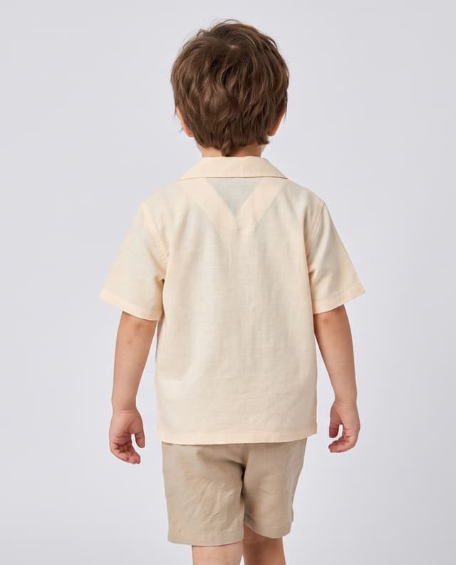 Embroidered Revere Collar Short Sleeves Shirt thumbnail 2
