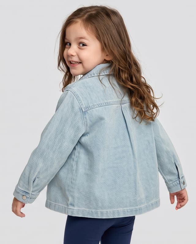 Faded Long Sleeves Denim Jacket thumbnail 2
