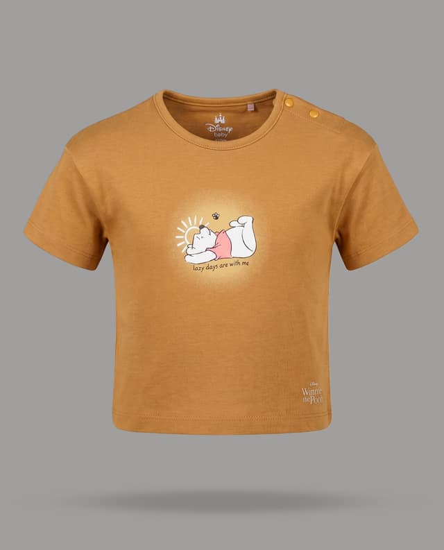 Winnie-The-Pooh Print T-Shirt with Crew Neck and Short Sleeves thumbnail 3